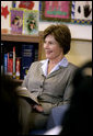 Mrs. Laura Bush talks with students at Washington Middle School for Girls Tuesday, May 29, 2007, in Washington, D.C. White House photo by Shealah Craighead