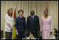 Mrs. Laura Bush and Ms. Jenna Bush meet with Mozambique's President Armando Guebuza and his wife Mrs. Maria da Luz Dai Guebuza Wednesday, June 27, 2007, at the Presidency in Maputo, Mozambique. The visit came on the second day of a four-nation, Africa tour. White House photo by Shealah Craighead