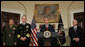 President George W. Bush stands stands with Marine General James Cartwright, left, Navy Admiral Michael Mullen, and Secretary of Defense Robert Gates, right, as he announces his nomination of Admiral Mullen as Chairman and Gen. Cartwright as Vice Chairman of the Joint Chiefs of Staff Thursday, June 28, 2007, in the Roosevelt Room of the White House. White House photo by Chris Greenberg