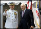Vice President Dick Cheney talks with Vice Chairman of the Joint Chiefs of Staff Admiral Edmund P. Giambastiani, Jr., Friday, July 27, 2007, during a retirement ceremony for "Admiral G" in Annapolis, Md. Admiral Giambastiani has served in the U.S. Navy for 37 years. White House photo by David Bohrer