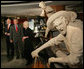 President George W. Bush stands with Senator George Brandis, the Commonwealth Minister for Arts and Sports, and Mary-Louise Williams, museum director, as they stand at the United States of America Gallery at the Australian National Maritime Museum Thursday, Sept. 6, 2007, in Sydney. The exhibit was funded by a $5 million gift for the Bicentennial of European settlement in Australia and was dedicated by President George H.W. Bush in 1992. White House photo by Eric Draper