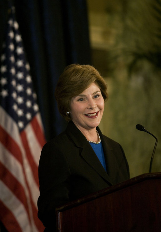 Mrs. Laura Bush talks about the Teach for America program Wednesday, Sept. 19, 2007, in Washington, D.C. "In cities across the United States, Teach for America corps members have already reached two-and-a-half million children in our country's most underserved schools," said Mrs. Bush. "Corps members bring to their classrooms extraordinary skill, compassion, energy and idealism." White House photo by Shealah Craighead