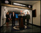 President George W. Bush addresses the press from the National Security Agency Wednesday, Sept. 19, 2007, at Ft. Meade, Md. "Everyday, our intelligence, law enforcement and homeland security professionals confront enemies who are smart, who are ruthless, and who are determined to murder innocent people to achieve their objectives," said the President. "It is the job of Congress to give the professionals the tools they need to do their work as effectively as possible." White House photo by David Bohrer