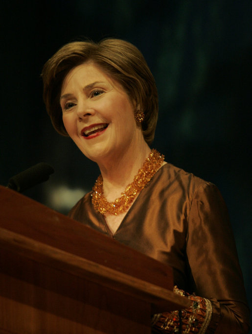 Laura Bush delivers remarks at the National Book Festival Gala Performance Friday, Sept. 28, 2007, at the Library of Congress in Washington D. C. White House photo by Joyce N. Boghosian