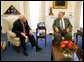 Vice President Dick Cheney meets with President Jalal Talabani of Iraq, Wednesday, Oct. 3, 2007, in the West Wing of the White House. White House photo by David Bohrer