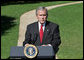 President George W. Bush discusses the Foreign Intelligence Surveillance Act legislation Wednesday, Oct. 10, 2007, on the South Lawn. "Today, the House Intelligence and Judiciary Committees are considering a proposed bill that instead of making the Protect America Act permanent would take us backward. While the House bill is not final, my administration has serious concerns about some of its provisions, and I am hopeful that the deficiencies in the bill can be fixed." White House photo by Chris Greenberg