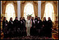 Mrs. Laura Bush pauses for a photo with guests upon conclusion of a social lunch with Sheikha Fatima Bin Mubarak at Sheikha Fatima's Sea Palace Monday, Oct. 22, 2007, in Abu Dhabi, United Arab Emirates. The visit to Abu Dhabi was the first during Mrs. Bush's weeklong visit to the Middle East, where she is scheduled to meet with key officials, medical and educational leaders, and leaders of women's groups. White House photo by Shealah Craighead