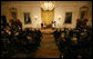 General George Washington (played by Dean Malissa) and General Marie Joseph Paul Yves Roch Gilbert du Motier, the Marquis de LaFayette (played by Benjamin Goldman), entertain the guests Tuesday, Nov. 6, 2007, in the East Room following a dinner in honor of President Nicolas Sarkozy at the White House. White House photo by Chris Greenberg
