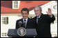 President George W. Bush and President Nicolas Sarkozy of France, shake hands after a joint press availability Wednesday, Nov. 7, 2007, at Mount Vernon, Va. Their meeting at the historic landmark came on the second day of the French leader's visit to the United States. White House photo by Chris Greenberg