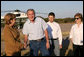 President George W. Bush and Mrs. Laura Bush welcome German Chancellor Angela Merkel and her husband, Dr.Joachim Sauer, to the Bush ranch in Crawford, Texas, Friday, Nov. 9, 2007. White House photo by Shealah Craighead