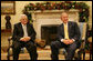 President George W. Bush and President Mahmoud Abbas of the Palestinian Authority meet in the Oval Office of the White House Monday, Nov. 26, 2007. In welcoming his fellow leader to the White House, President Bush said, "Thank you for coming, and thank you for working hard to implement a vision for a Palestinian state. We want the people in the Palestinian Territories to have hope. And we thank you for your willingness to sit down with Israel to negotiate the settlement." White House photo by Eric Draper