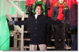 Seventh-grader Julian Ivey, who just completed a 6-month run on Broadway as Simba in "The Lion King," performs onstage Thursday, Dec. 6, 2007, at the Ellipse during the lighting of the National Christmas Tree. White House photo by Joyce N. Boghosian