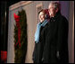 President George W. Bush and Mrs. Laura Bush arrive on stage at the Ellipse in Washington, D.C., Thursday, Dec. 6, 2007, for the lighting of the National Christmas Tree. White House photo by Shealah Craighead