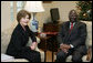 Mrs. Laura Bush meets with Ibrahim Gambari, the United Nation's Special Advisor on Burma, Monday, Dec. 17, 2007, at Mrs. Bush's East Wing office at the White House. White House photo by Joyce N. Boghosian