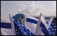 The U.S. and Israeli flags announce the arrival Wednesday, Jan. 9, 2008, of Air Force One and President George W. Bush to Ben Gurion International Airport in Tel Aviv. White House photo by Eric Draper