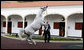 A trainer presents one of the prized horses of Saudi King Abdullah bin Abd al-Aziz Al Saud, during a viewing of the King's horses for President George W. Bush, Tuesday, Jan. 15, 2008 at the monarch's ranch in Al Janadriyah, Saudi Arabia. White House photo by Eric Draper