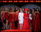 Mrs. Laura Bush is joined by singer/actress Liza Minnelli, left, her fellow celebrities, and fashion models participating in The Heart Truth Red Dress Collection 2008 fashion show in New York, Friday, Feb. 1, 2008. Heart Truth is a national awareness campaign that warns women of the dangers of heart disease. White House photo by Shealah Craighead