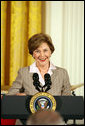 Mrs. Laura Bush delivers remarks at the Helping America's Youth Event Thursday Feb. 7, 2008, in the East Room of the White House. White House photo by Shealah Craighead