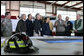President George W. Bush attends a briefing on regional tornado damage shortly after arriving Friday, Feb. 8, 2008, at the Lafayette Fire Department in Lafayette, Tennessee. The President visited the area in the wake of Tuesday's deadly tornadoes. White House photo by Chris Greenberg