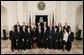 President George W. Bush stands with members of his Cabinet in Cross Hall at the White House. White House photo by Eric Draper