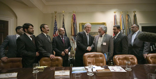 President George W. Bush meets with Afghanistan Provincial Governors during their visit Tuesday, April 8, 2008, at the White House. White House photo by Eric Draper