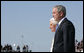 President George W. Bush and Pope Benedict XVI pause for photographs upon the Pope's arrival Tuesday, April 15, 2008, at Andrews Air Force Base, Maryland. White House photo by Chris Greenberg