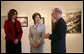 Mrs. Laura Bush and Mrs. Sarah Brown, wife of the Prime Minister of the United Kingdom, participate in a tour led by Mr. Charles Robertson, Guest Curator, "The Honor of Your Company Is Requested: President Lincoln's Inaugural Ball" Exhibit, Thursday, April 17, 2008, during their visit to the Smithsonian American Art Museum in Washington, D.C. White House photo by Shealah Craighead