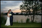 Mr. and Mrs. Henry Hager pose for photographs along the lake at Prairie Chapel Ranch following their wedding ceremony Saturday, May 10, 2008, in Crawford, Texas. White House photo by Shealah Craighead