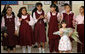 Students at Farouz Experimental School for Languages at Sharm El Sheikh await the arrival of Mrs. Laura Bush after per participation Sunday, May 18, 2008, at a Big Read Egypt/U.S. roundtable. Mrs. Bush was greeted with song and presented flowers before her departure. White House photo by Shealah Craighead