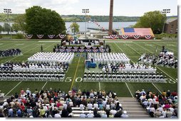 Commencement exercises for the U.S. Coast Guard Academy are held Wednesday, May 21, 2008 in New London, Conn., where Vice President Dick Cheney delivered the commencement address and presented commissions to graduates. White House photo by David Bohrer