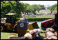 President George W. Bush delivers remarks on recognition of World Trade Week Friday, May 23, 2008, on the South Lawn of the White House.  White House photo by Joyce N. Boghosian