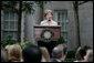Mrs. Laura Bush addresses guests at a Smithsonian Institution Luncheon Tuesday, May 27, 2008 in Washington, D.C., honoring Mrs. Bush for her contributions to the arts in America. White House photo by Shealah Craighead