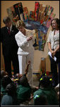  Mrs. Laura Bush speaks before a group of young students at the Ogden Museum for Southern Art Friday, May 30, 2008, in New Orleans, La. Mrs. Bush also recognized 2008 Institute of Museum and Library Services (IMLS) Grant awardees during her visit. White House photo by Shealah Craighead
