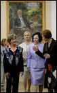 Mrs. Laura Bush and Slovenia's First Lady Barbara Miklic Turk listen as Dr. Barbara Jaki, right, conducts a tour of the National Gallery of Slovenia Tuesday, June 10, 2008 in Ljubljana, Slovenia. White House photo by Shealah Craighead