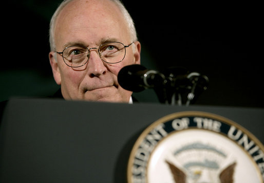 Vice President Dick Cheney listens as an audience member asks a question, Wednesday, June 11, 2008, during a visit to the U.S. Chamber of Commerce in Washington, D.C. White House photo by David Bohrer