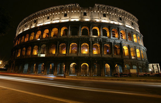 The Coliseum in Rome is seen Thursday evening, June 12, 2008. White House photo by Chris Greenberg