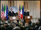 President George W. Bush and Italian Prime Minister Silvio Berlusconi participate in a joint press availability Thursday, June 12, 2008, at the Villa Madama in Rome. White House photo by Chris Greenberg