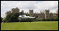Marine One carrying President George W. Bush and Laura Bush lands at Windsor Castle Sunday, June 15, 2008 in Windsor, England, where President Bush and Mrs. Bush met with Queen Elizabeth II and the Duke of Edinburgh Prince Phillip. White House photo by Eric Draper