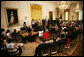 Entertainers perform in the East Room during a celebration to honor Black Music Month, Tuesday, June 17, 2008, at the White House. White House photo by Luke Sharrett
