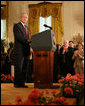 President George W. Bush delivers remarks during the presentation of the Presidential Medal of Freedom ceremony Thursday, June 19, 2008, in the East Room of the White House. White House photo by Shealah Craighead