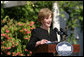 Mrs. Laura Bush speaks during a celebration of World Refugee Day Friday, June 20, 2008, at the White House. Said Mrs. Bush, "In the past 30 years, the United States has accepted some 2.7 million refugees. And this year, we'll take in as many as 70,000 displaced men, women and children. World Refugee Day is a chance to commemorate these humanitarian commitments. And it's an opportunity to thank the men and women who've worked to make these commitments possible." White House photo by Shealah Craighead