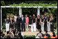 President George W. Bush poses for a photo with the 2007 WNBA Champions, the Phoenix Mercury, during their visit Monday, June 23, 2008, in the East Garden at the White House. White House photo by Chris Greenberg