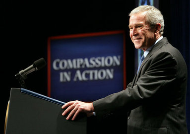 President George W. Bush delivers remarks to the Office of Faith-Based and Community Initiatives National Conference Thursday, June 26, 2008, in Washington, D.C. White House photo by Chris Greenberg