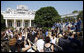 President George W. Bush delivers remarks to the members of the 2008 United States Summer Olympic Team Monday, July 21, 2008, in the Rose Garden of the White House. White House photo by Eric Draper