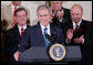 President George W. Bush is applauded as he addresses his remarks Wednesday, July 30, 2008 in the East Room of the White House, prior to signing of H.R. 5501, the Tom Lantos and Henry J. Hyde United States Global Leadership Against HIV/AIDS, Tuberculosis and Malaria Reauthorization Act of 2008. White House photo by Eric Draper