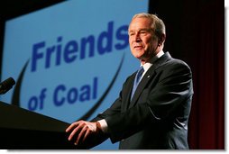 President George W. Bush delivers remarks at the 2008 Annual Meeting of the West Virginia Coal Association on Thursday, July 31, 2008 in White Sulphur Springs , W.Va. White House photo by Joyce N. Boghosian