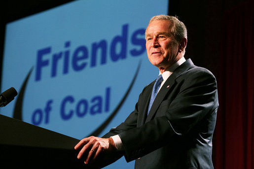 President George W. Bush delivers remarks at the 2008 Annual Meeting of the West Virginia Coal Association on Thursday, July 31, 2008 in White Sulphur Springs , W.Va. White House photo by Joyce N. Boghosian