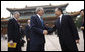 President George W. Bush is greeted by Chinese Premier Wen Jiabao Sunday, Aug. 10, 2008, at Zhongnanhai, the Chinese leaders compound in Beijing. White House photo by Eric Draper
