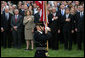 An honor guard presents the American Flag on the South Lawn of the White House Thursday, Sept. 11, 2008, during an observance of the seventh anniversary of the September 11 terrorist attacks. White House photo by Joyce N. Boghosian