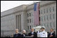 President George W. Bush is joined from left by former Secretary of Defense Donald Rumsfeld, U.S. Secretary of Defense Robert Gates, Chairman of the Joint Chiefs of Staff, Admiral Michael Mullen and James J. Laychak, chairman of the Pentagon Memorial Fund, Inc.,Thursday, Sept. 11, 2008, during National Anthem at the dedication of the 9/11 Pentagon Memorial at the Pentagon in Arlington, Va. White House photo by Eric Draper